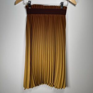 Babaton - Aritzia Westin Golden Ombré Pleated Midi Skirt